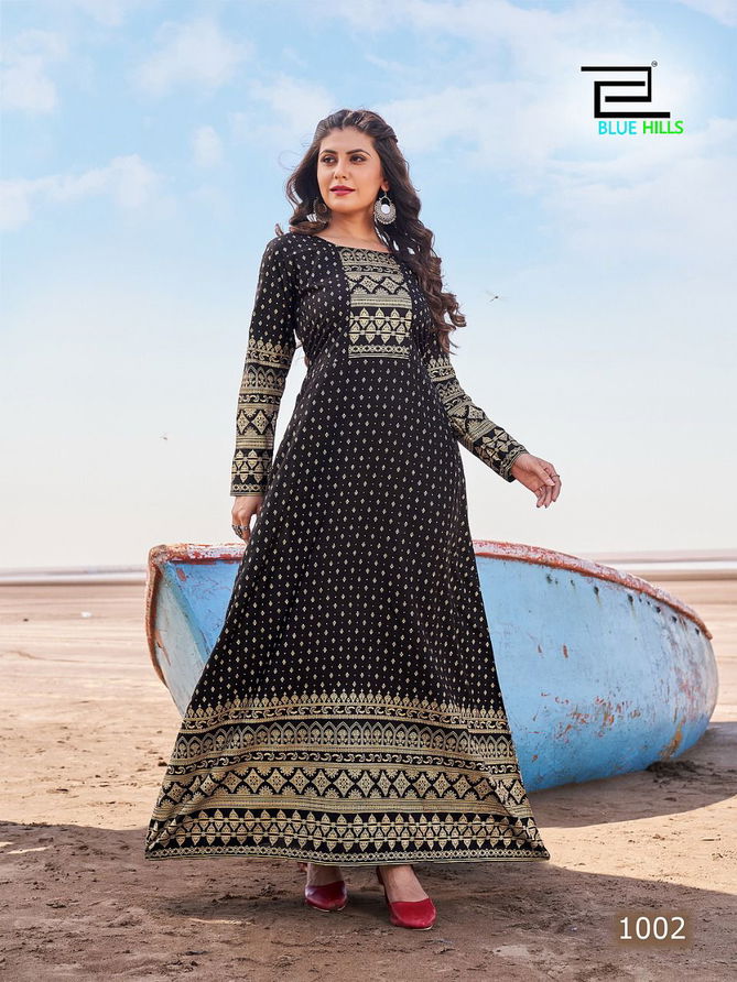 Blue Hills Velocity Festive Wear Printed Wholesale Anarkali Kurtis Catalog